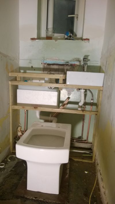 new pipe system, new cloakroom
